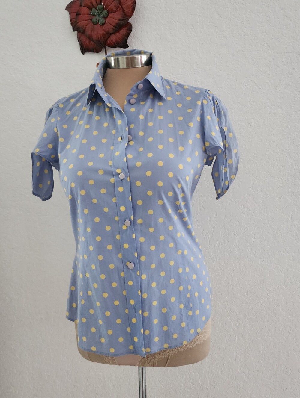 MOSCHINO | Polka Dot Button Down Top